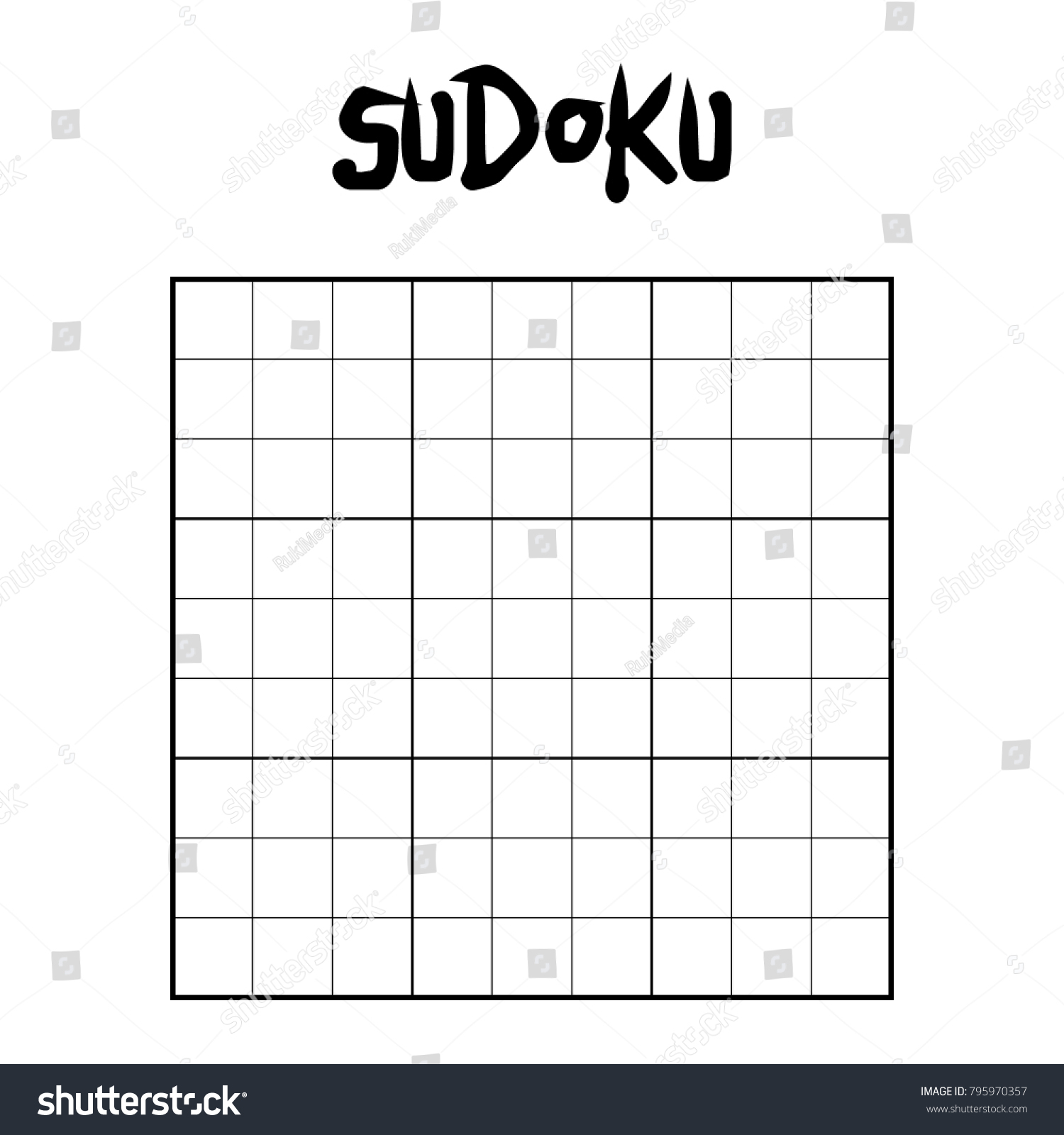 9 X 9 Blank Sudoku Game | Signs/symbols Stock Image