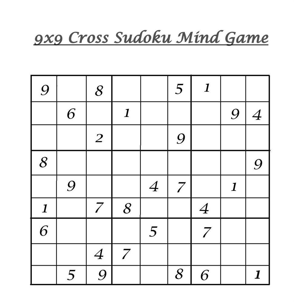 9X9 Cross Sudoku 12