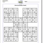Awesome Printable Samurai Sudoku Worksheets! | Sudoku