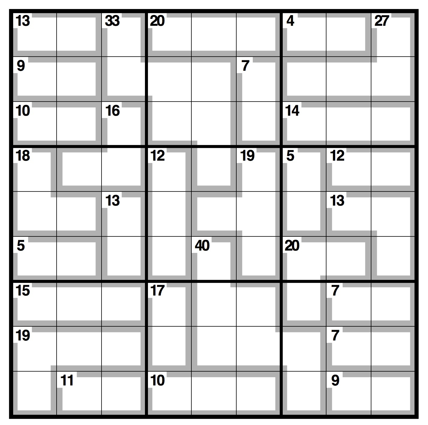 Killer Sudoku Printable Printable World Holiday