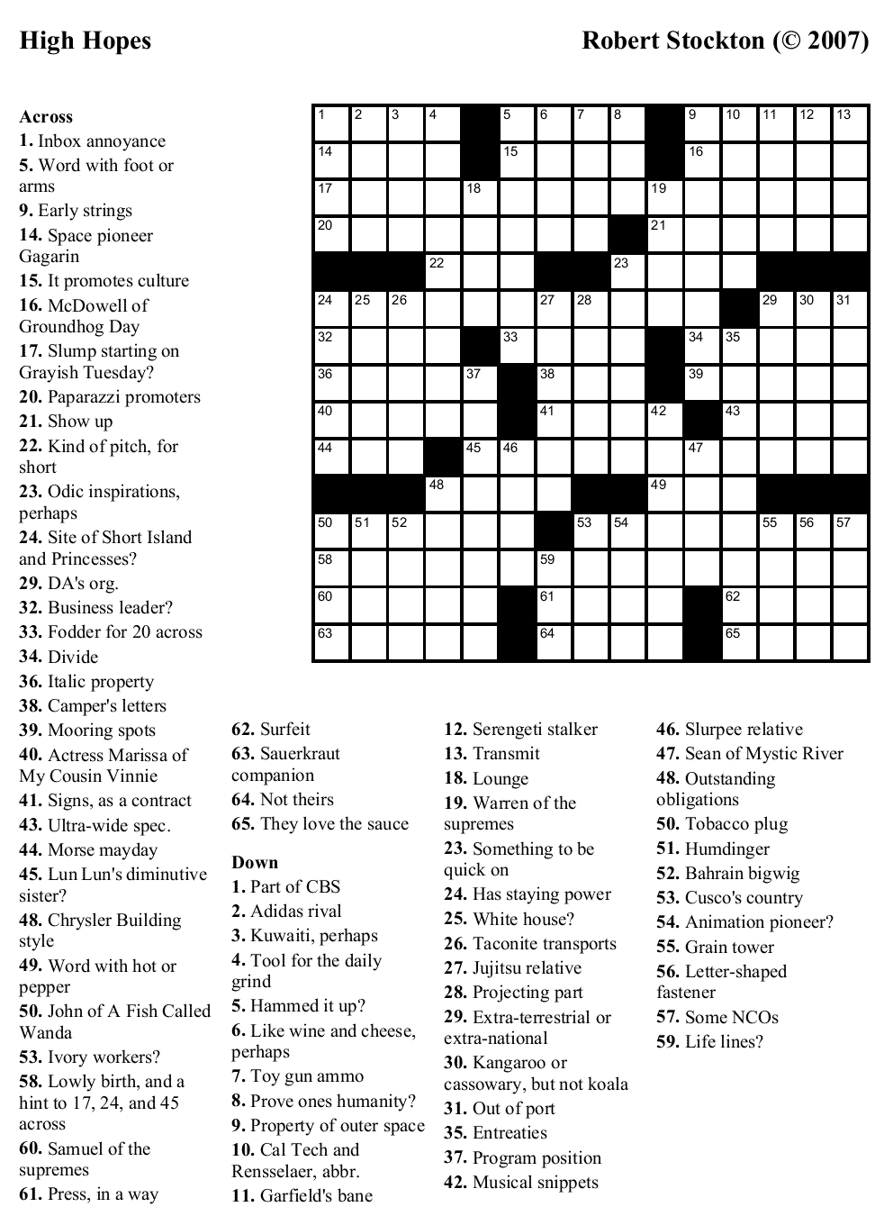 Easy Printable Crossword Puzzles | Printable Crossword Puzzles