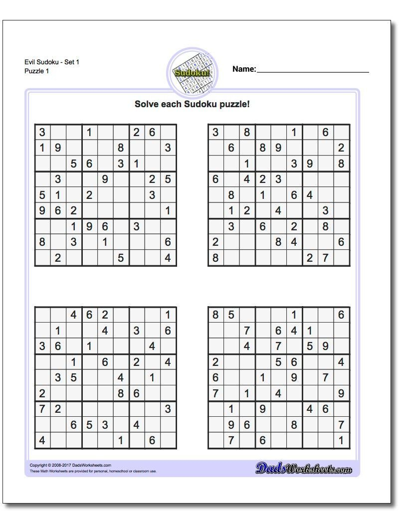 Evil Sudoku Are A Special Set Of Puzzles With A Minimal