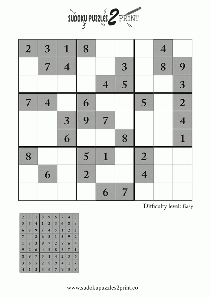 Sudoku Puzzles Printable With Answers PDF - Sudoku Printable