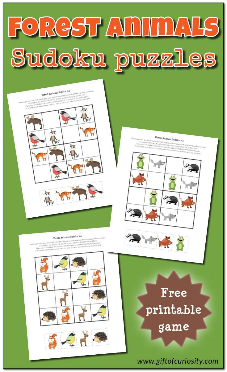 Forest Animals Sudoku {Free Printables}