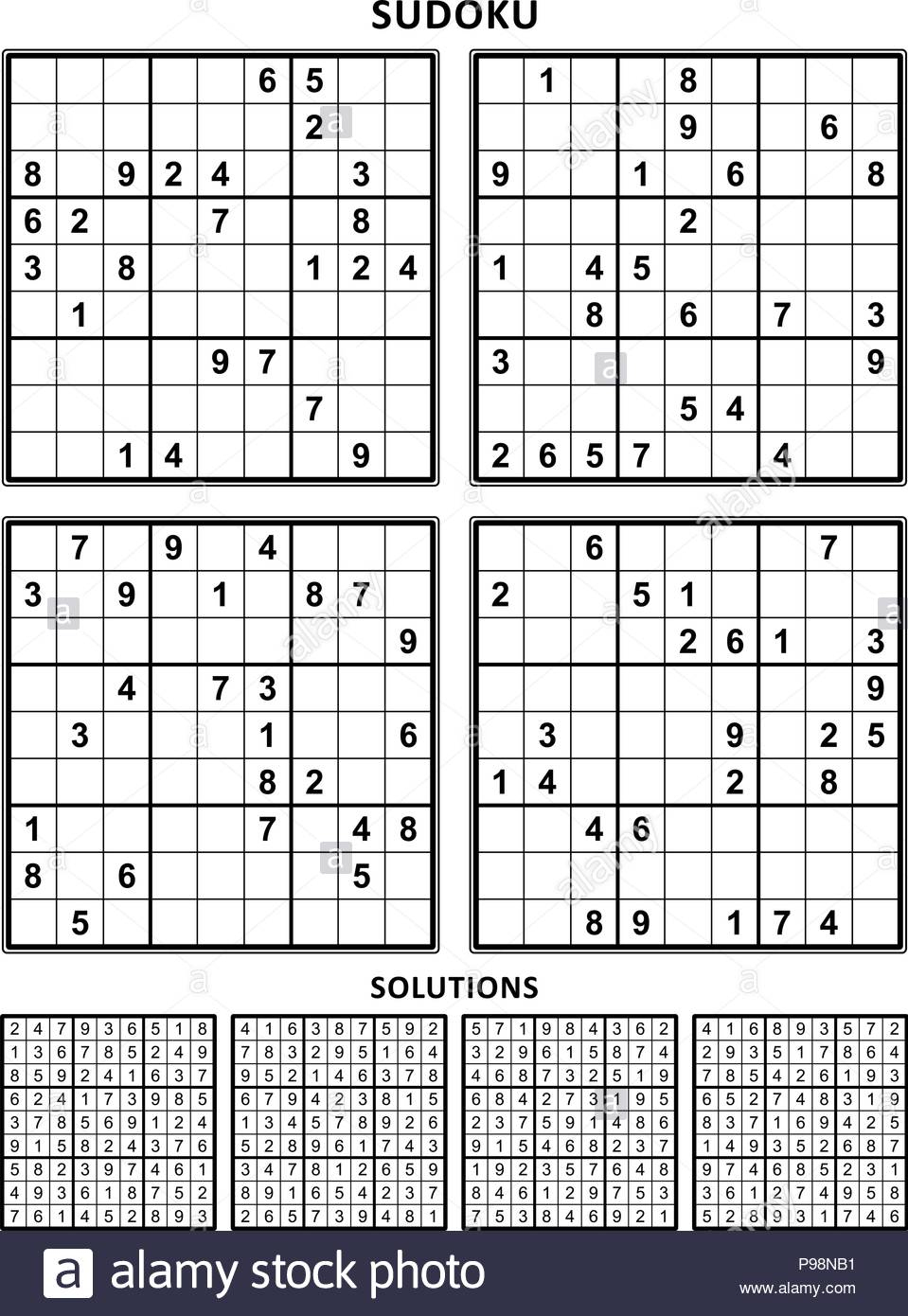 Four Sudoku Puzzles Of Comfortable (Easy, Yet Not Very Easy