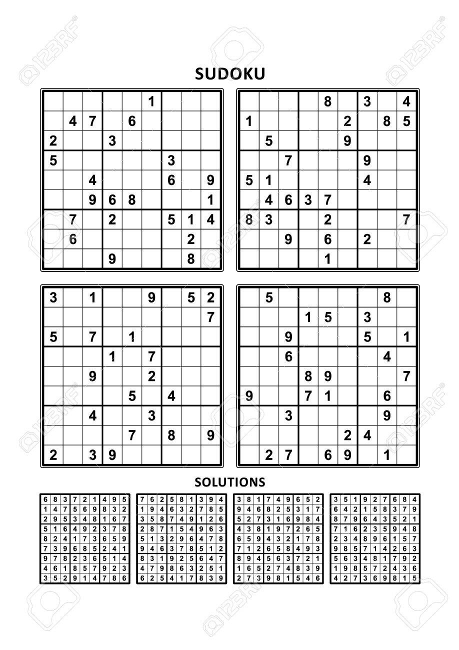 Four Sudoku Puzzles Of Comfortable (Easy, Yet Not Very Easy)..