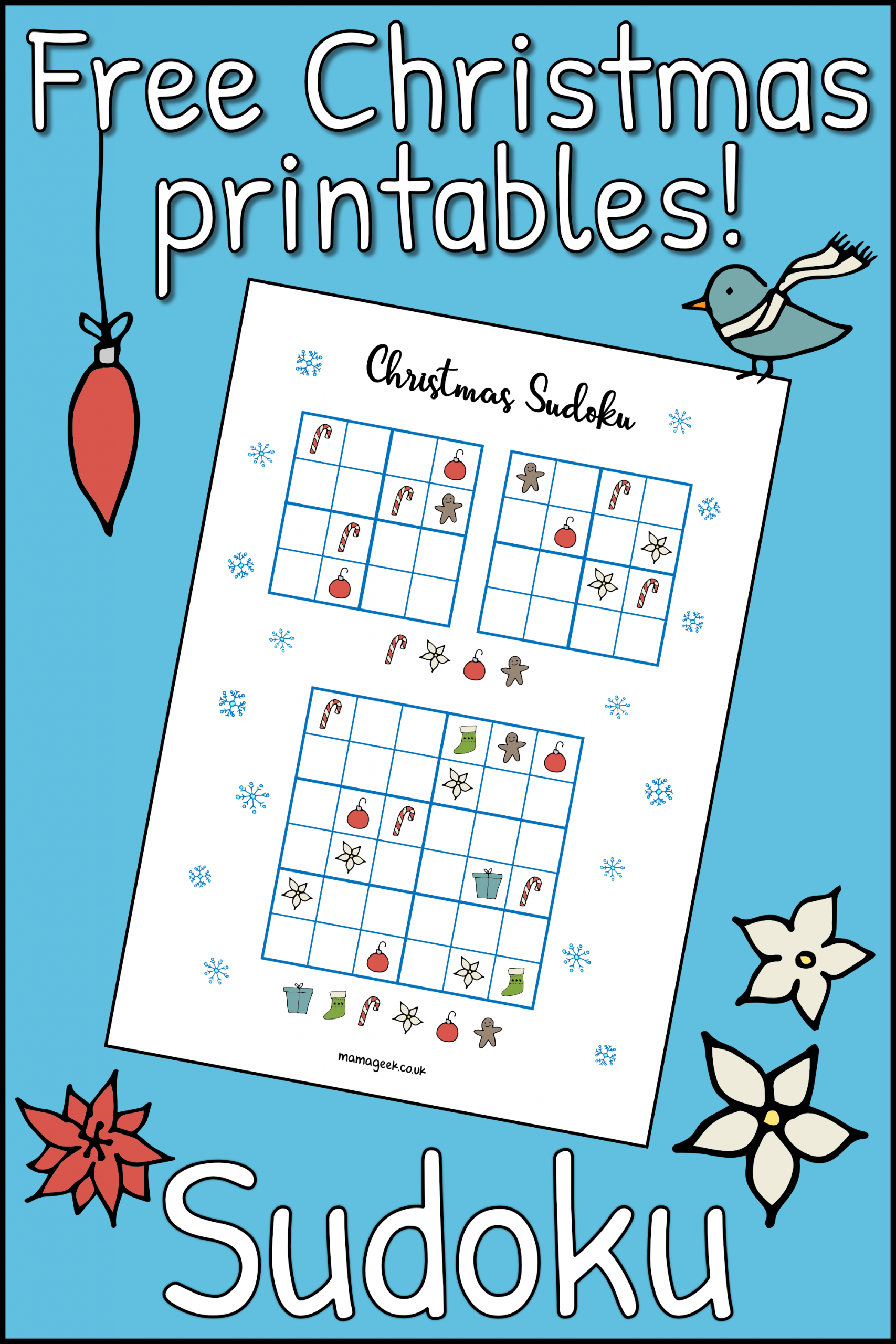 Free Christmas Printables - Sudoku - Mama Geek