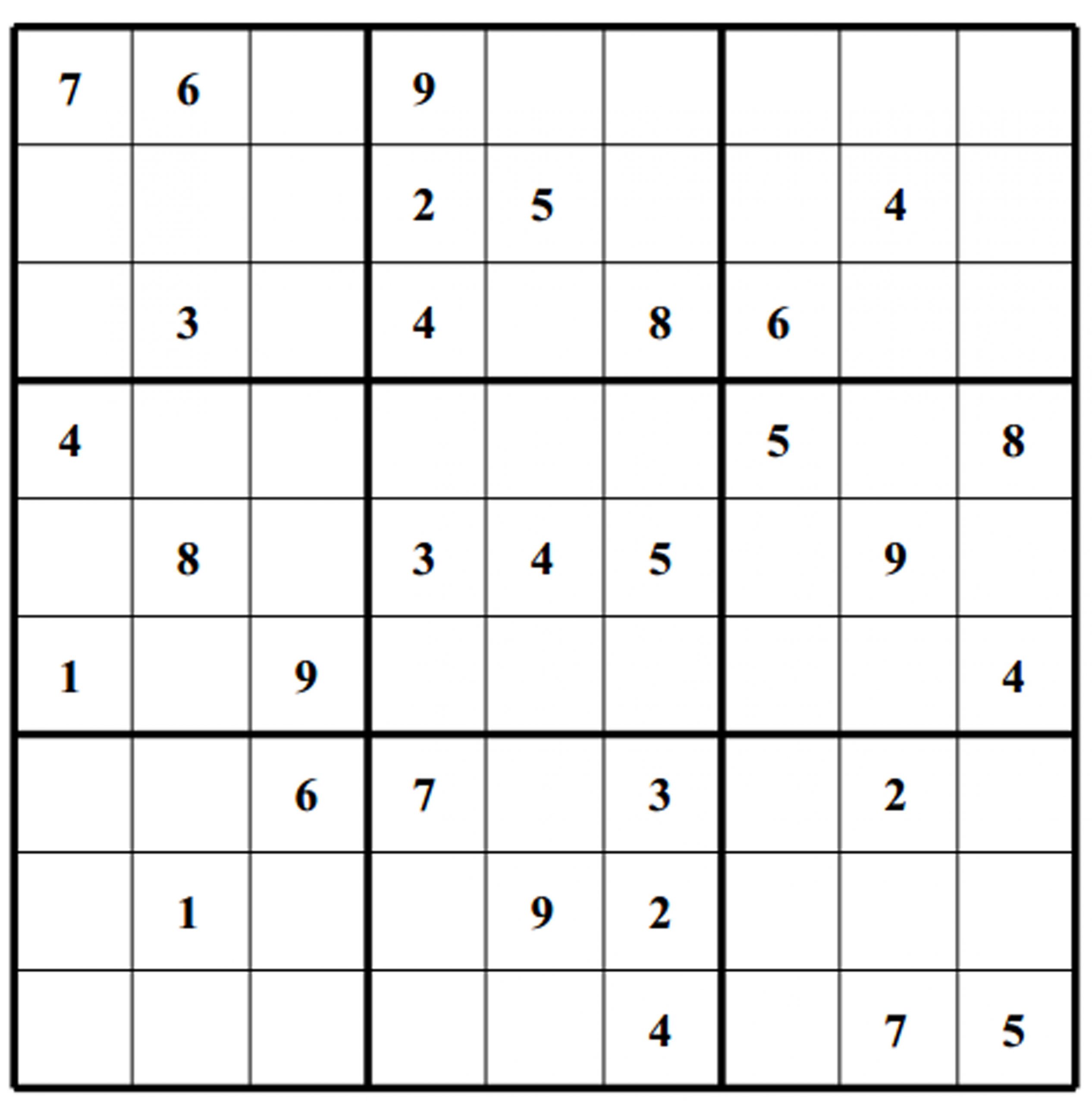 free printable very easy sudoku puzzles