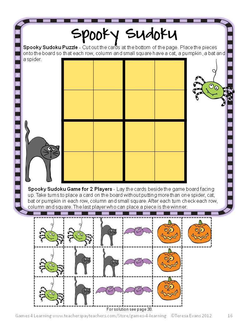 Halloween Math Worksheets, Games, Puzzles And Brain Teasers