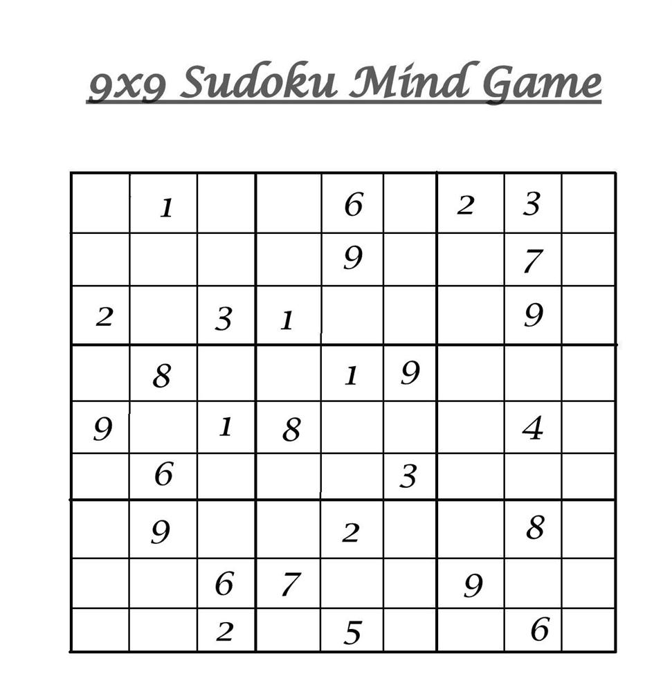 Hard Level Sudoku – Mind Game Printable Sheets For Children