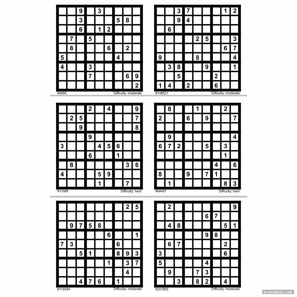6 Box Sudoku Printable Sudoku Printable