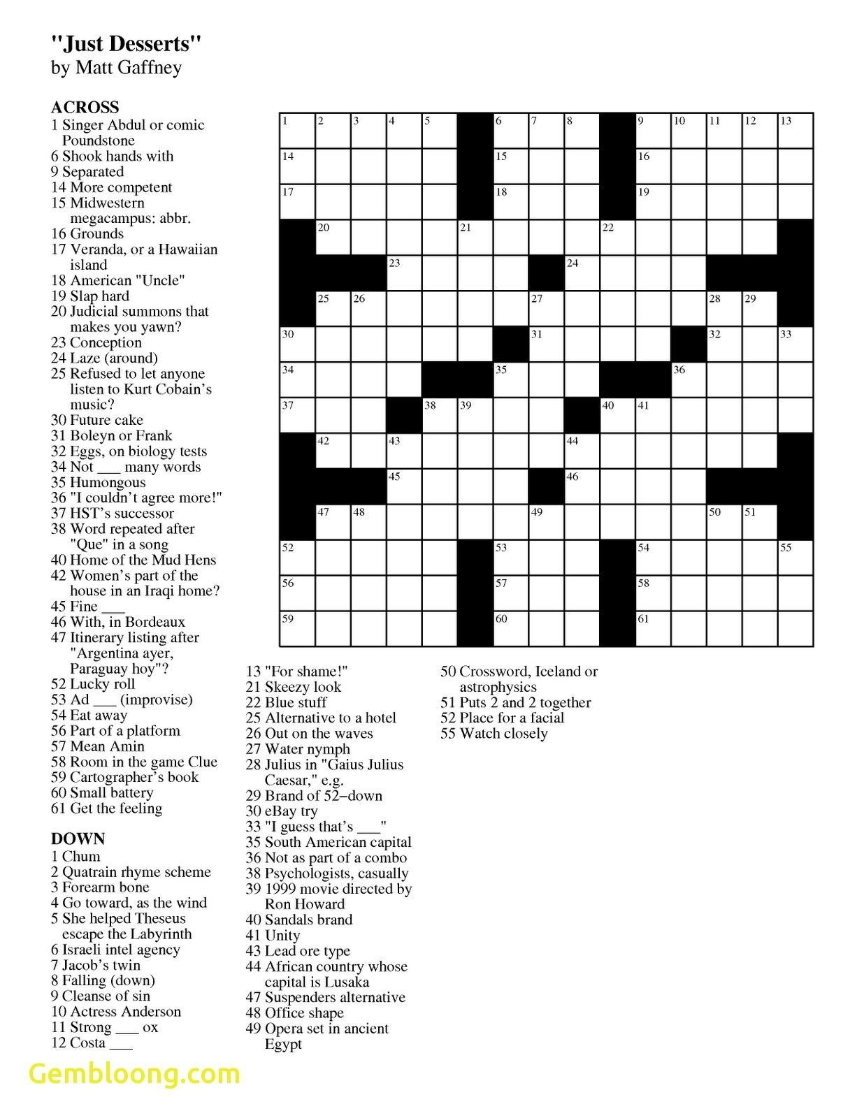 New Printable Usa Today Crossword Puzzles | Best Printable