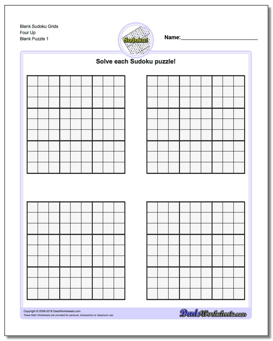 Printable Blank Sudoku Grids | Shop Fresh