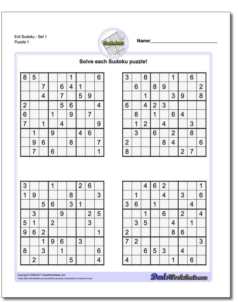 Printable Easy Sudoku | Sudoku, Sudoku Printable, Math