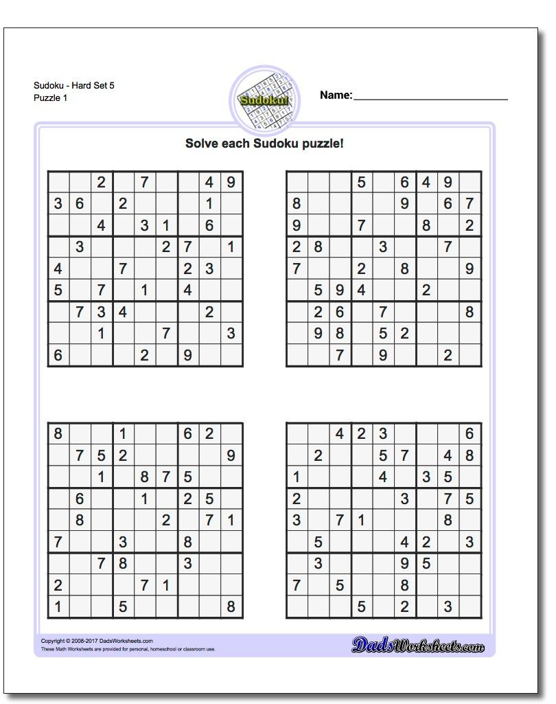 Sudoku Hard Printable