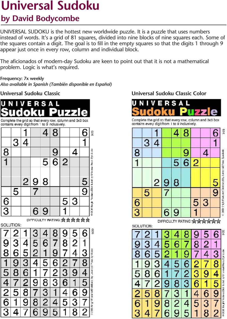 Puzzles And Games From Universal Uclick - Pdf Free Download