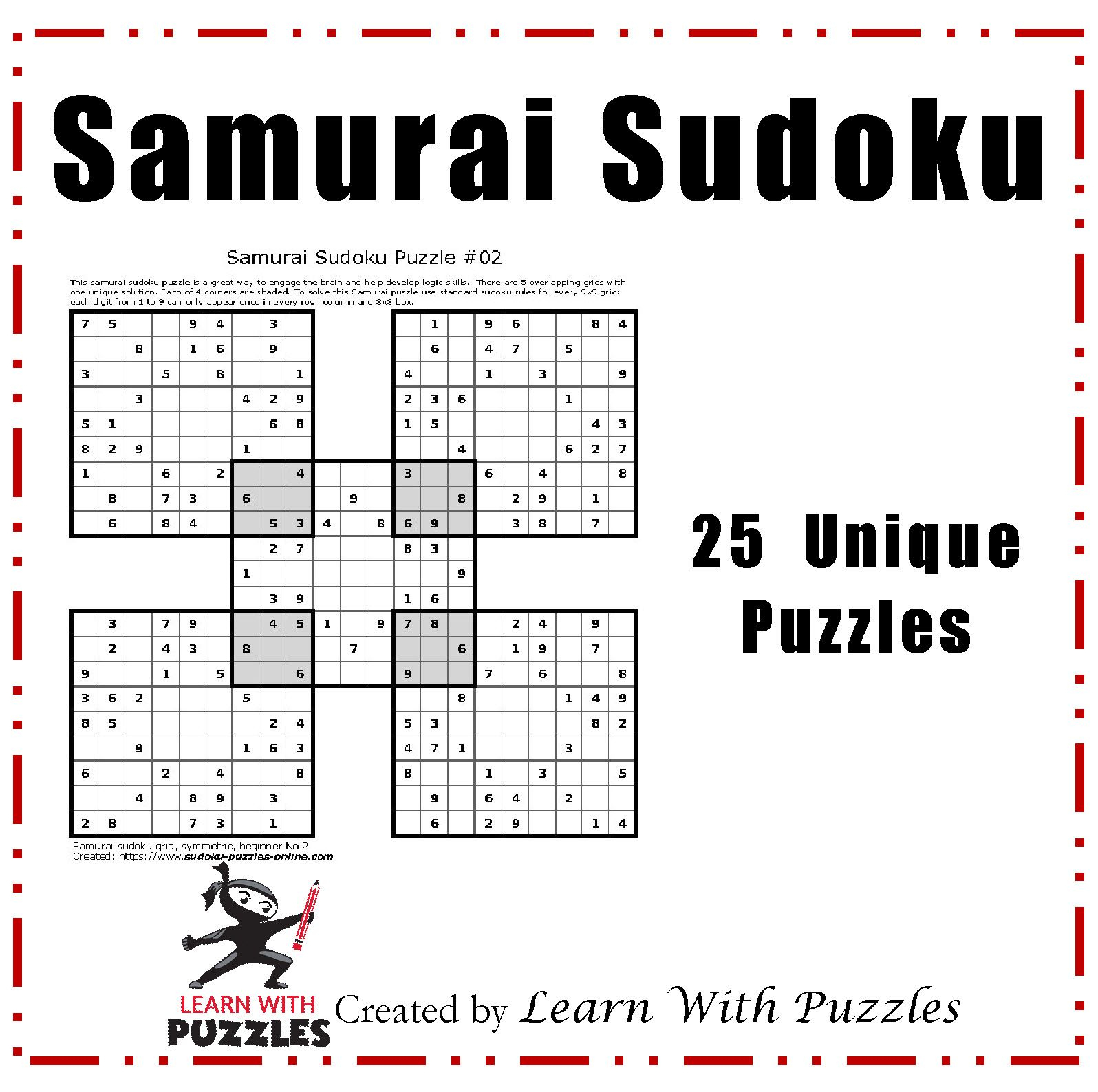 Samurai Sudoku Puzzles - 25 Unique Sudoku Puzzle Collection