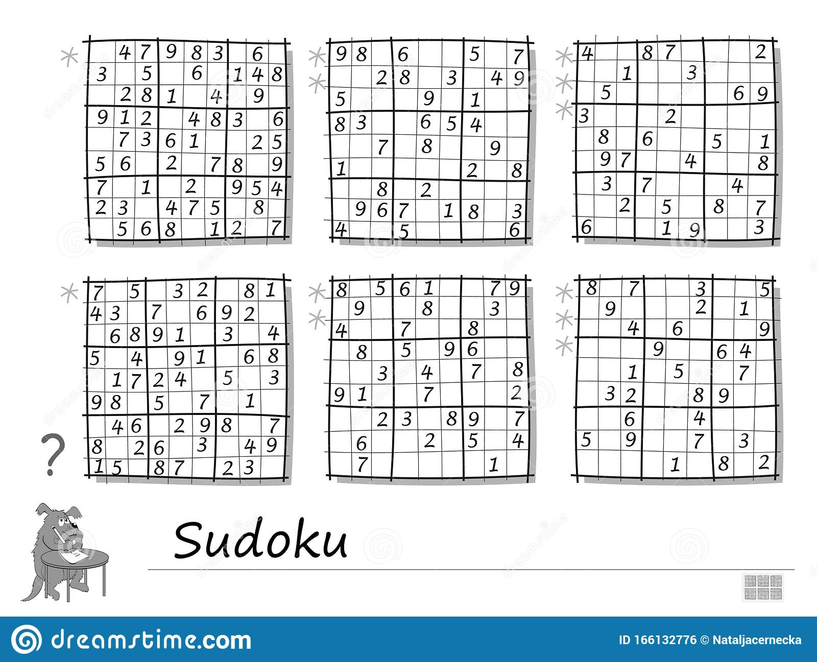 Set Of Sudoku Puzzles. 3 Difficulty Levels. Logic Game For