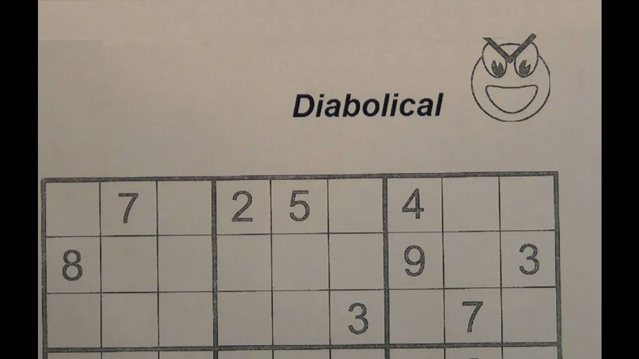 Solve Diabolical Sudoku Puzzles - Very Hard - Youtube