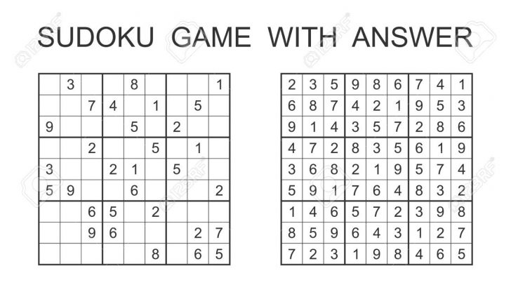 sudoku game with answer vector puzzle game with numbers for sudoku