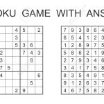 Sudoku Game With Answer. Vector Puzzle Game With Numbers For..