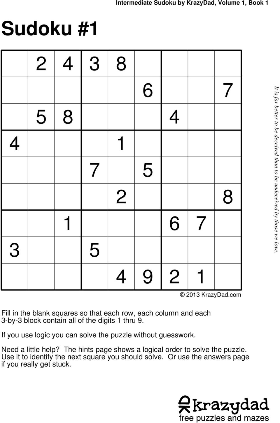 Sudoku # - Pdf Free Download