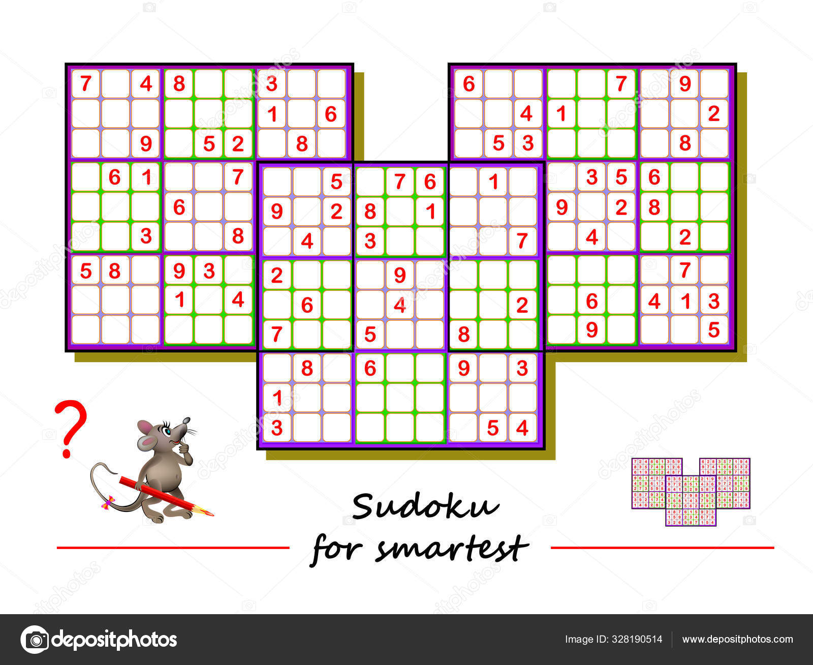 Sudoku Puzzle Big Size Difficult Level Logic Game Children