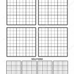 Sudoku Template, Four Grids With Solutions On A4 Or Letter