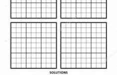 Sudoku Template, Four Grids With Solutions On A4 Or Letter