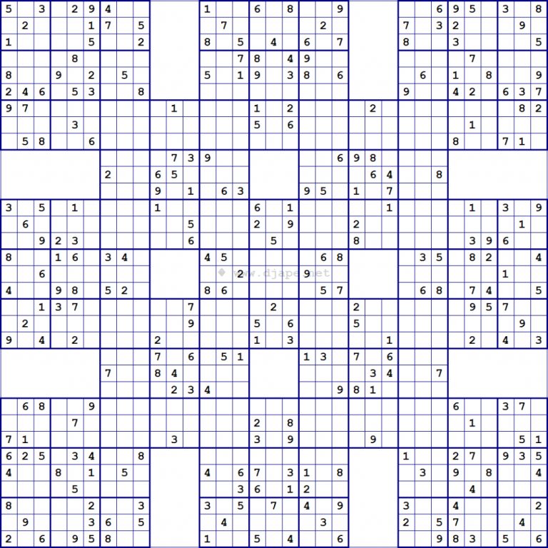 super samurai sudoku 13 grids college ideas sudoku sudoku printable