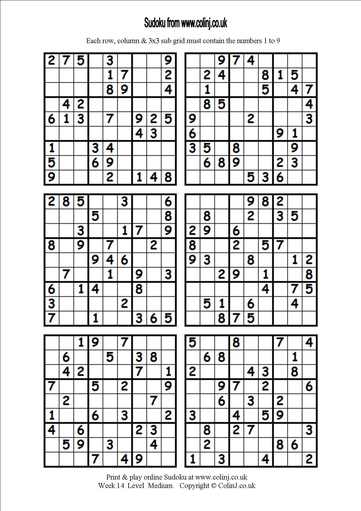 4 Printable Sudoku Per Page Sudoku Printable