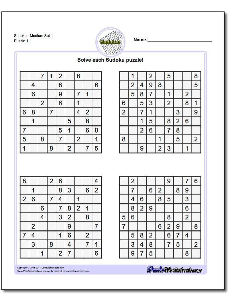 These Printable Sudoku Puzzles Range From Easy To Hard