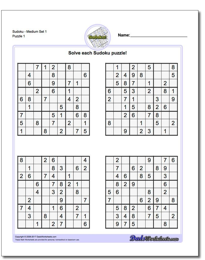 These Printable Sudoku Puzzles Range From Easy To Hard