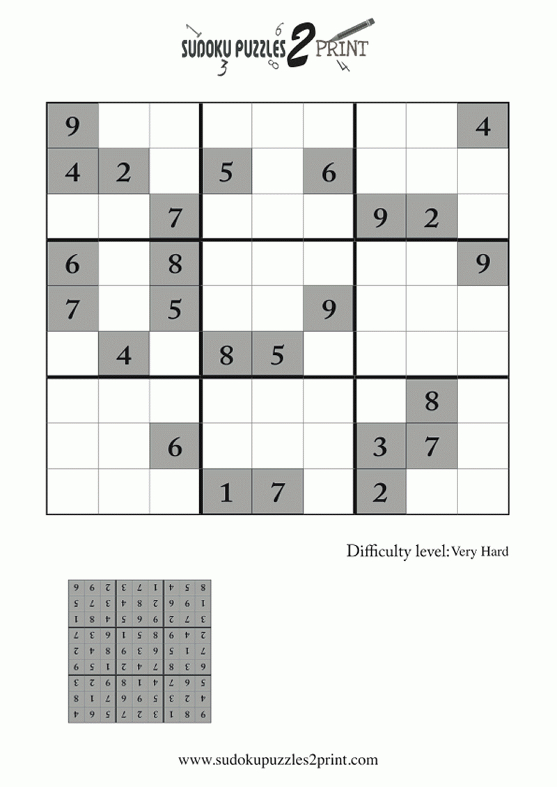Very Hard Sudoku Puzzle To Print 7