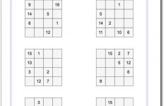 4X4 Magic Square Normal Set 1 Worksheet #magic #square
