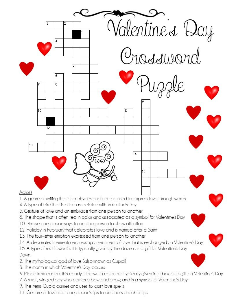 A &amp;quot;love&amp;quot; For Words! Valentine&amp;#039;s Day Crossword Puzzle