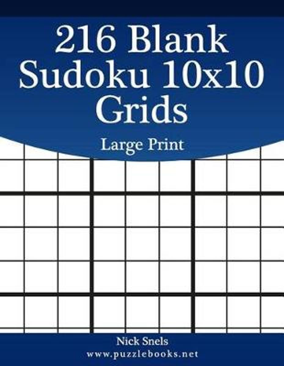 Bol | 216 Blank Sudoku 10X10 Grids Large Print, Nick