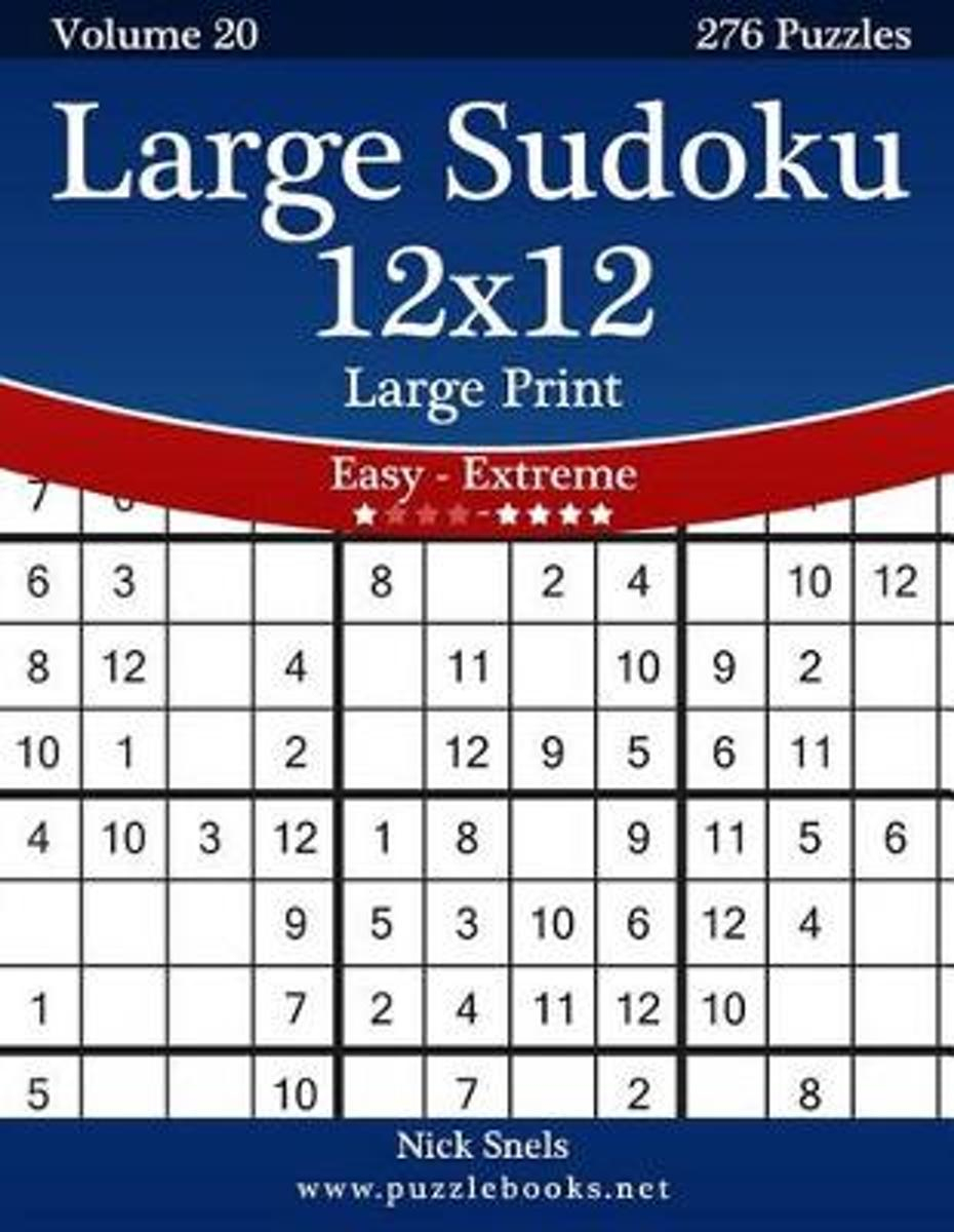 Bol | Large Sudoku 12X12 Large Print - Easy To Extreme