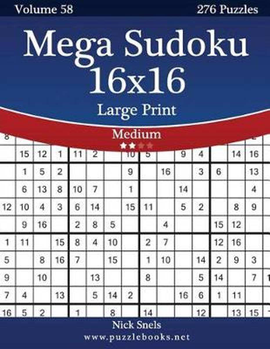 Bol | Mega Sudoku 16X16 Large Print - Medium - Volume 58