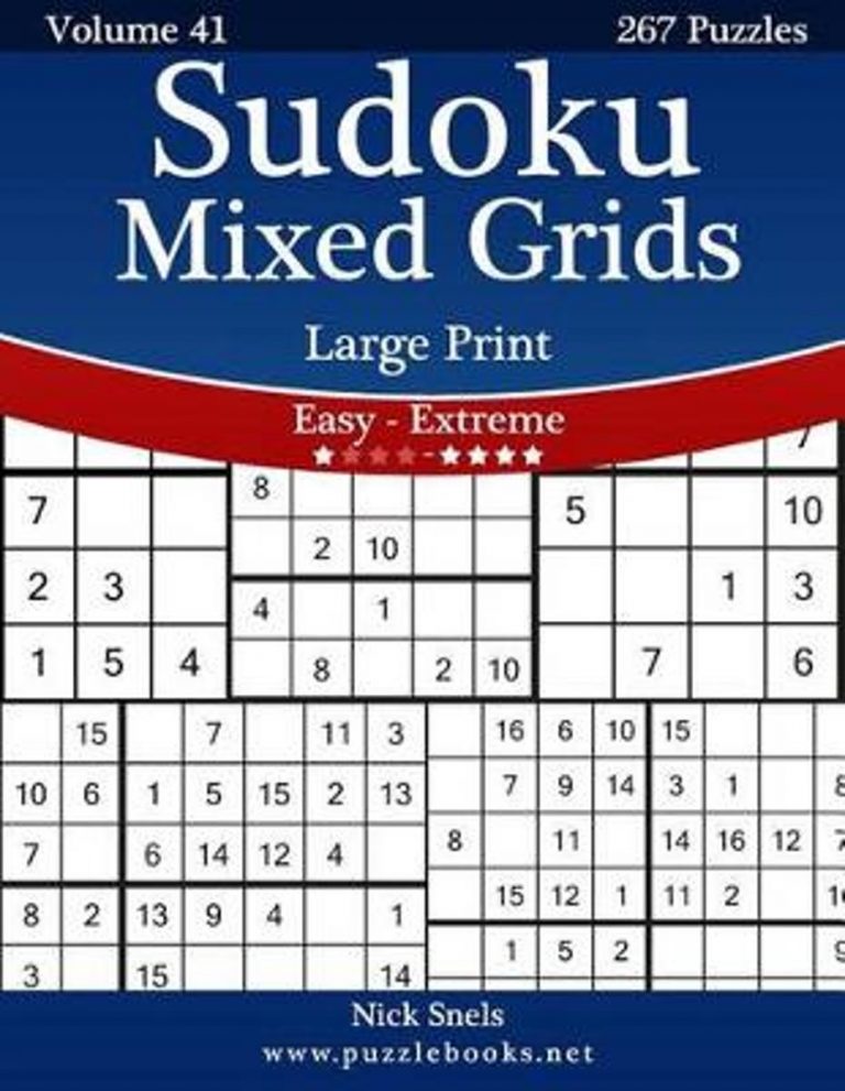 bol sudoku mixed grids large print easy to extreme sudoku printable