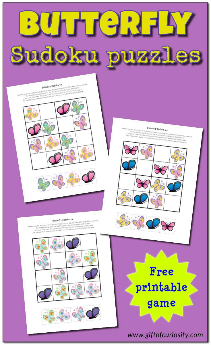 Butterfly Sudoku Puzzles {Free Printables} | Juegos Y