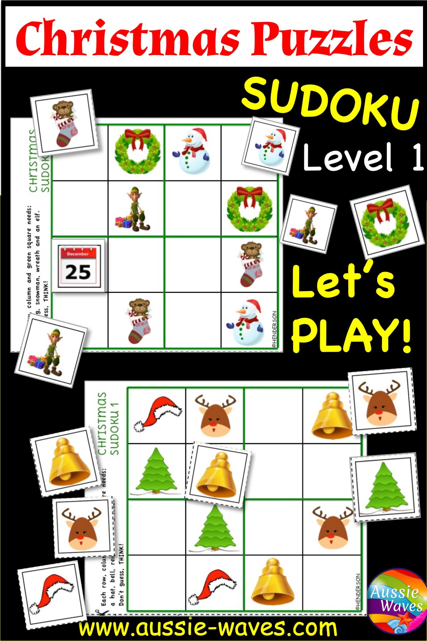 Christmas Puzzles Sudoku Easy Level | Christmas Printable