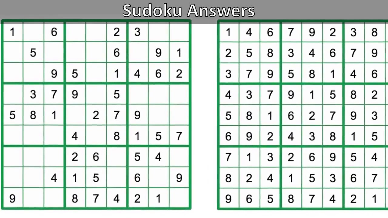 Daily Sudoku Answers - Youtube