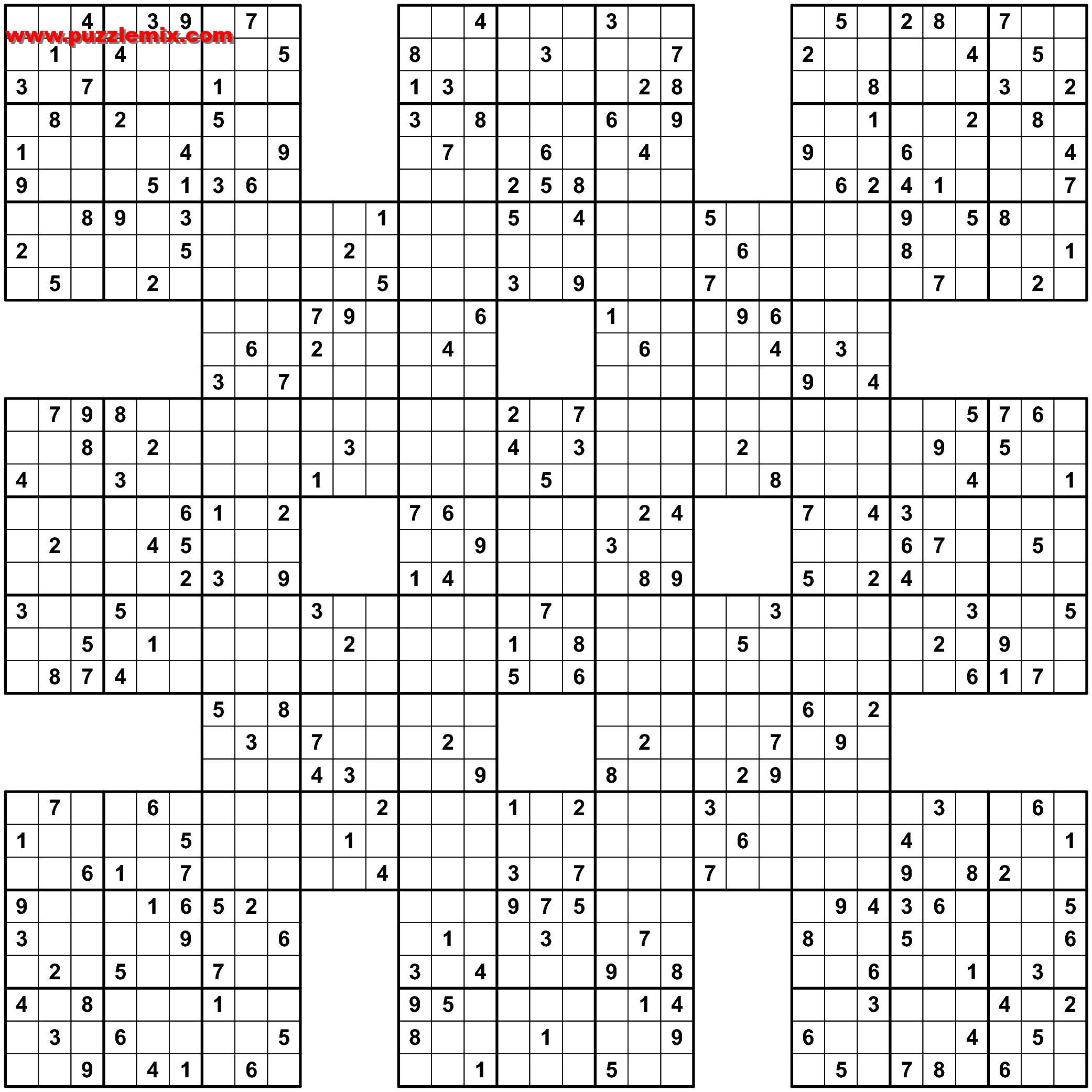 Free Printable Monster Sudoku Puzzles Sudoku Printable
