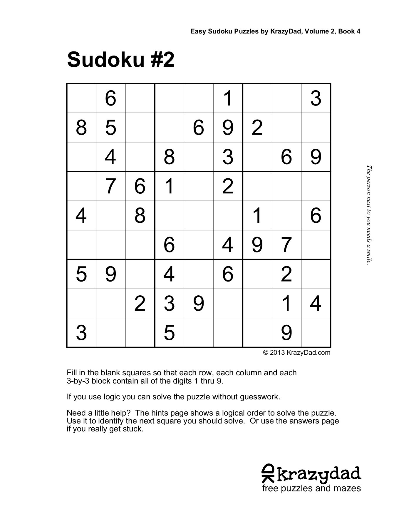 Easy Sudoku Puzzleskrazydad, Volume 2, Book 4