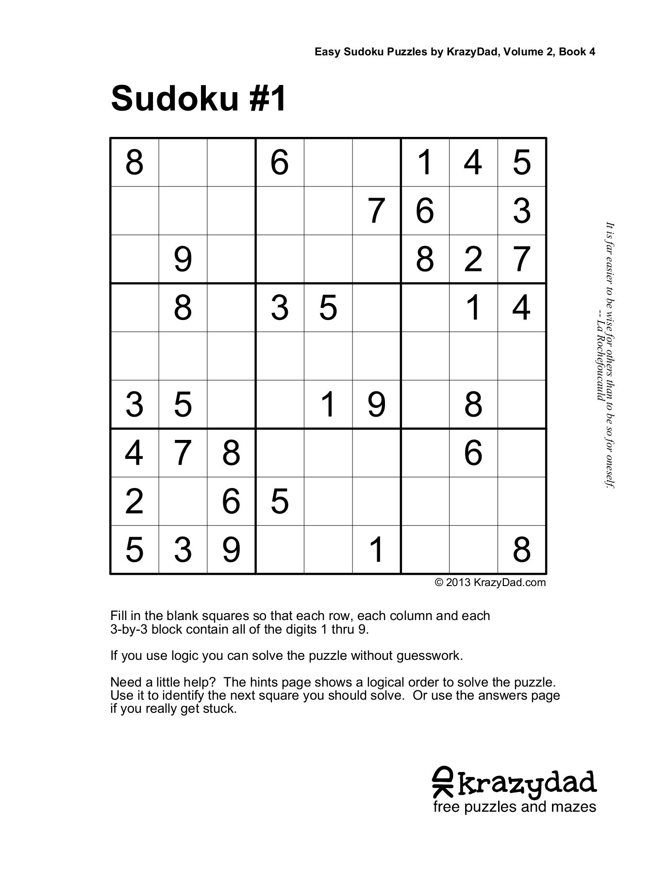 Easy Sudoku Puzzleskrazydad, Volume 2, Book 4 | Fliphtml5