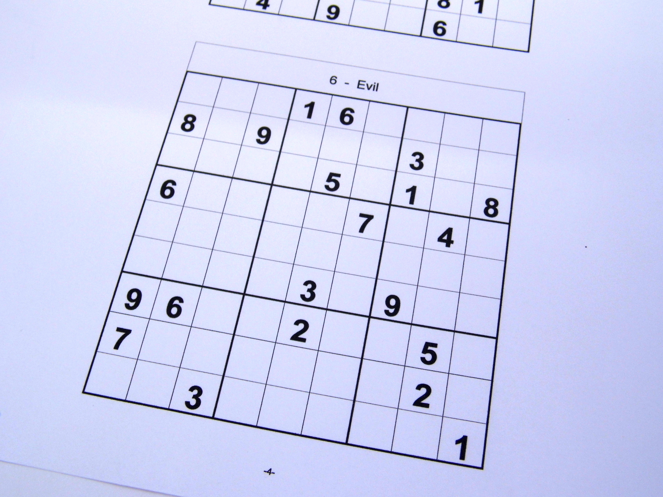 Evil Printable Sudoku Puzzles 6 Per Page – Book 12 – Free