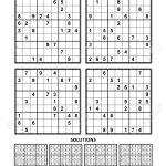 Four Sudoku Puzzles Of Comfortable (Easy, Yet Not Very Easy)..