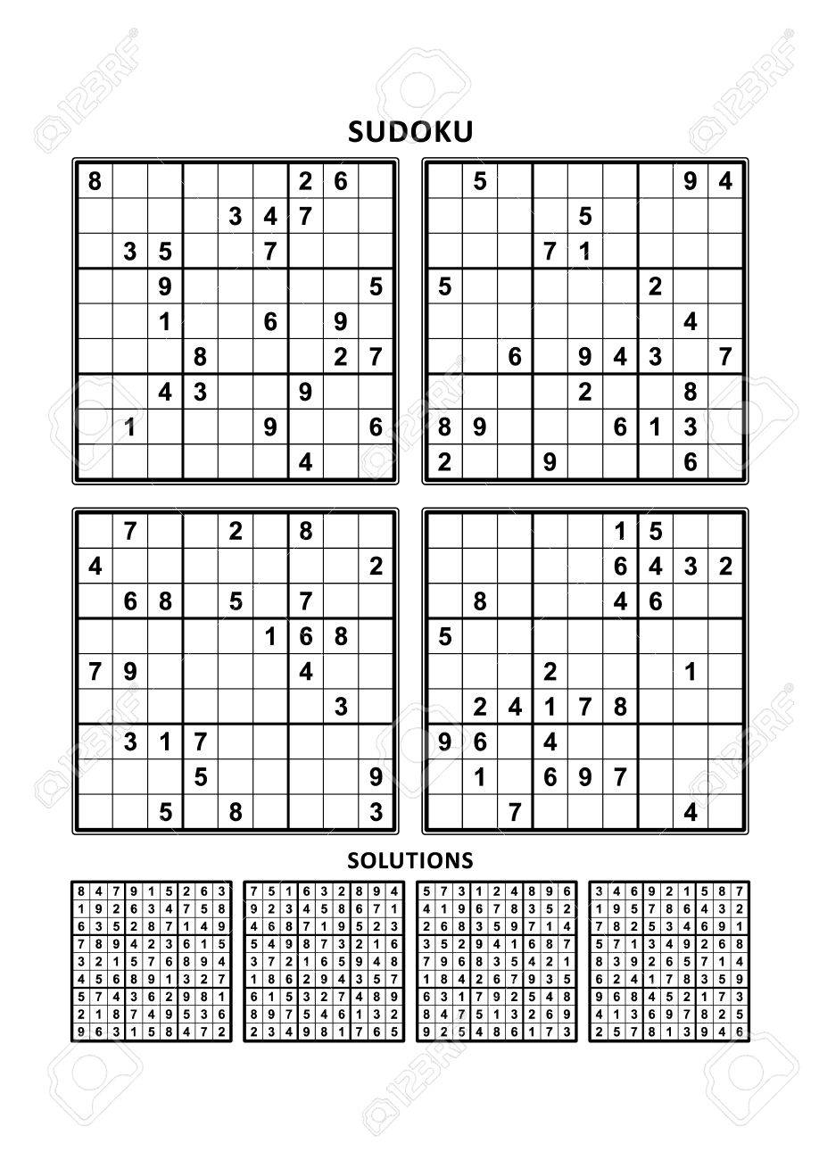 easy sudoku printable 4 per page sudoku printable