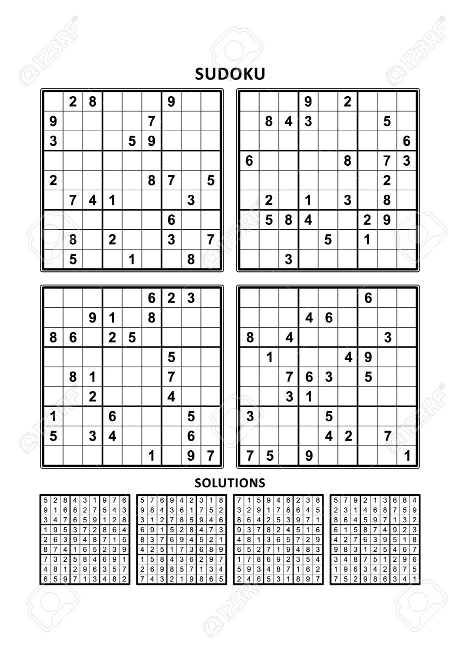 Four Sudoku Puzzles Of Comfortable (Easy, Yet Not Very Easy)..